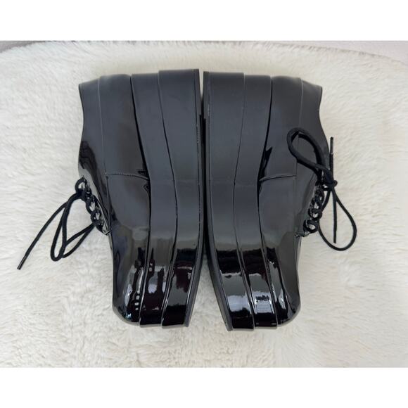 Jessica Simpson Black Patent Platform Oxford Shoes Size 7M NWOT - Picture 3 of 8